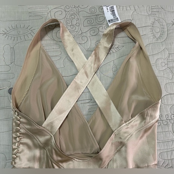 NEW KHAITE Milo Sleeveless Silk Midi-Dress Sz 8 Ecru Champagne - Picture 9 of 14